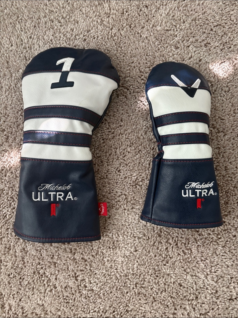 Michelob ULTRA Navy and White Golf Headcovers (Driver & Fairway)